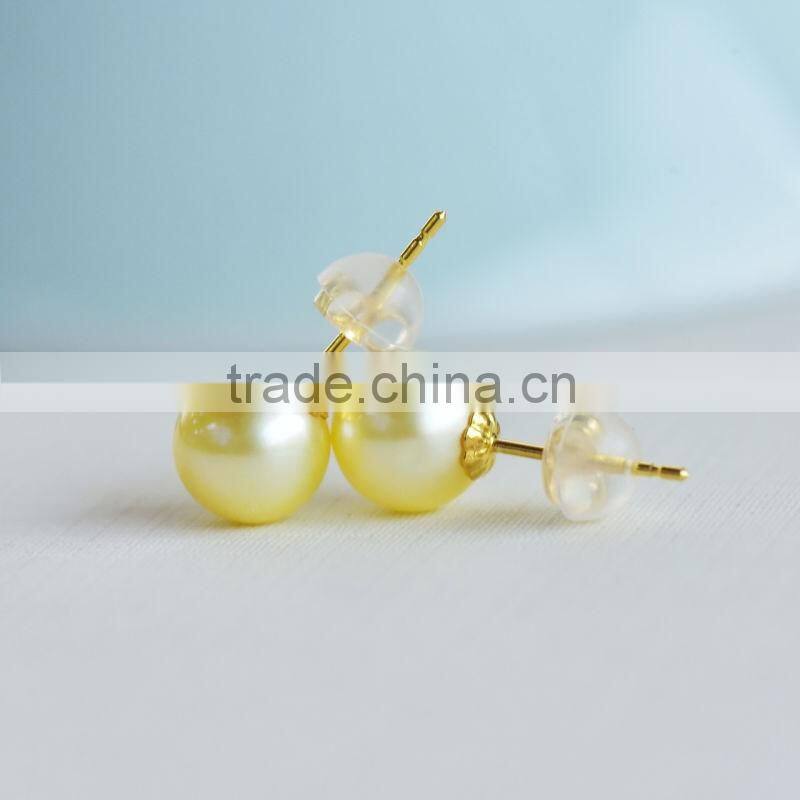 2015 fashion stud earrings, natural seawater pearl earrings