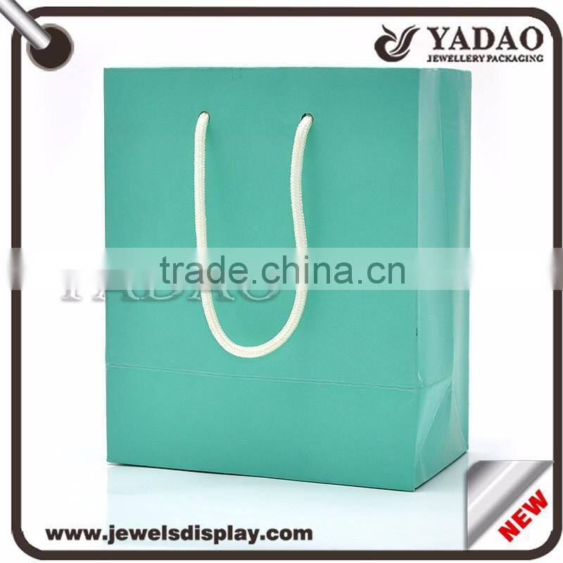 Matte lamination colorful fancy recycled paper shopping bag with custom logo hot-stamping