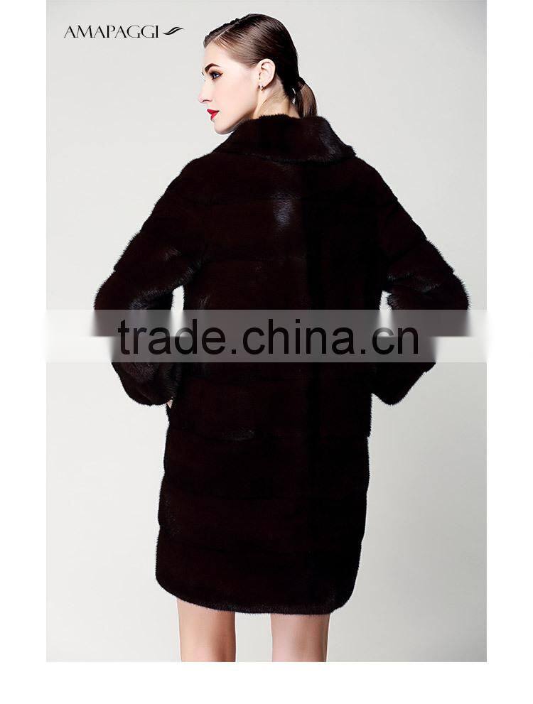 China sale dyed real mink winter fur coat for fashion lady