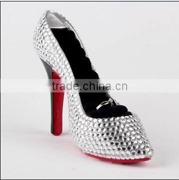 Hot Sale Violet Polyresin High Heel Shoe Ring Holder