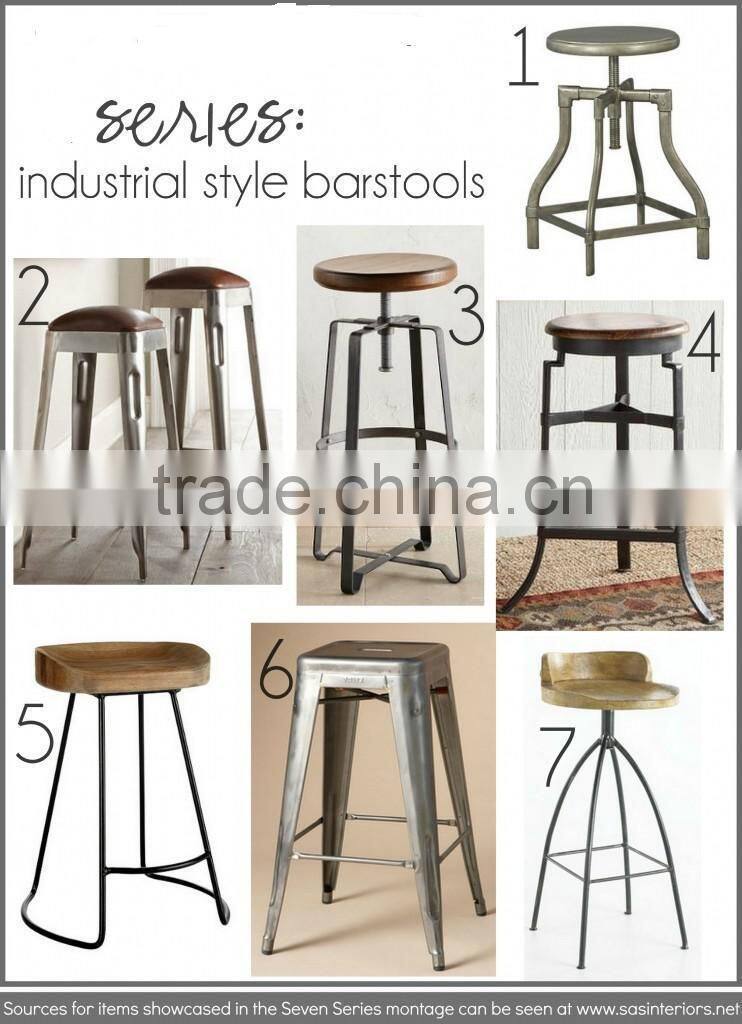 Industrial Metal Barstool , green Vintage barstool