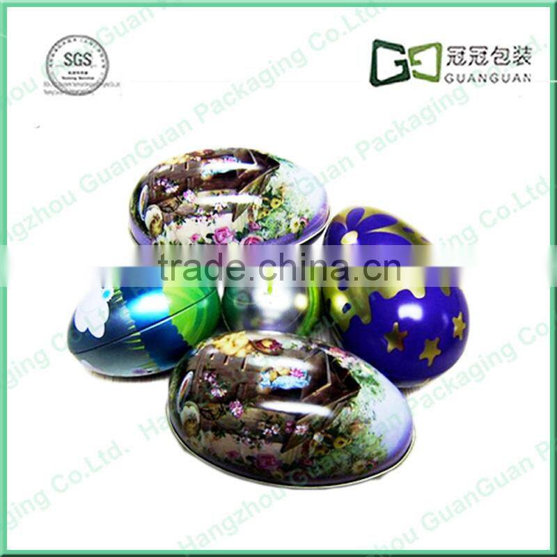 Egg Shaped Elegant Gift Tin Boxes Packing
