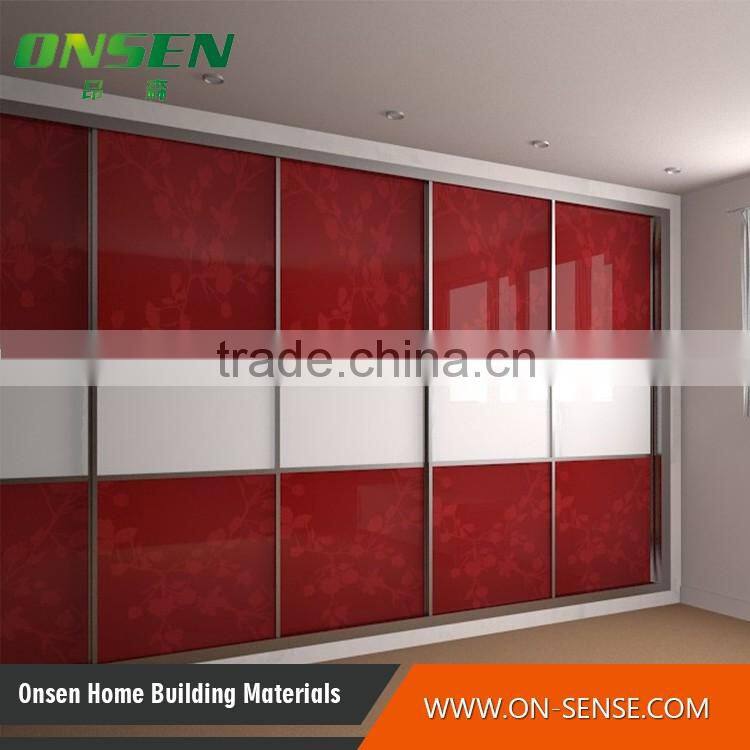 Modern laminate glossy melamine bedroom wardrobe
