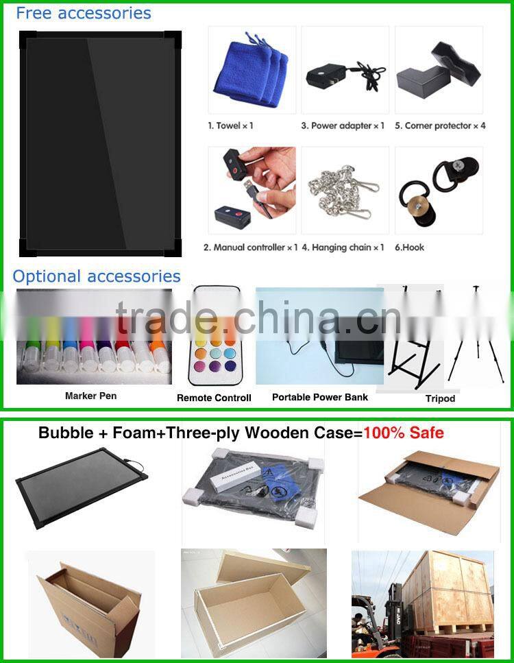 Outdoor Hotsale Tempered Glass Led Writing Menu Board for Hotel