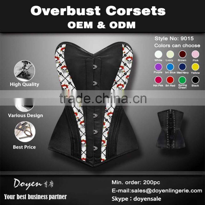 skull boned with flowers women slimming waist trimming corsets & shaper artificial skull