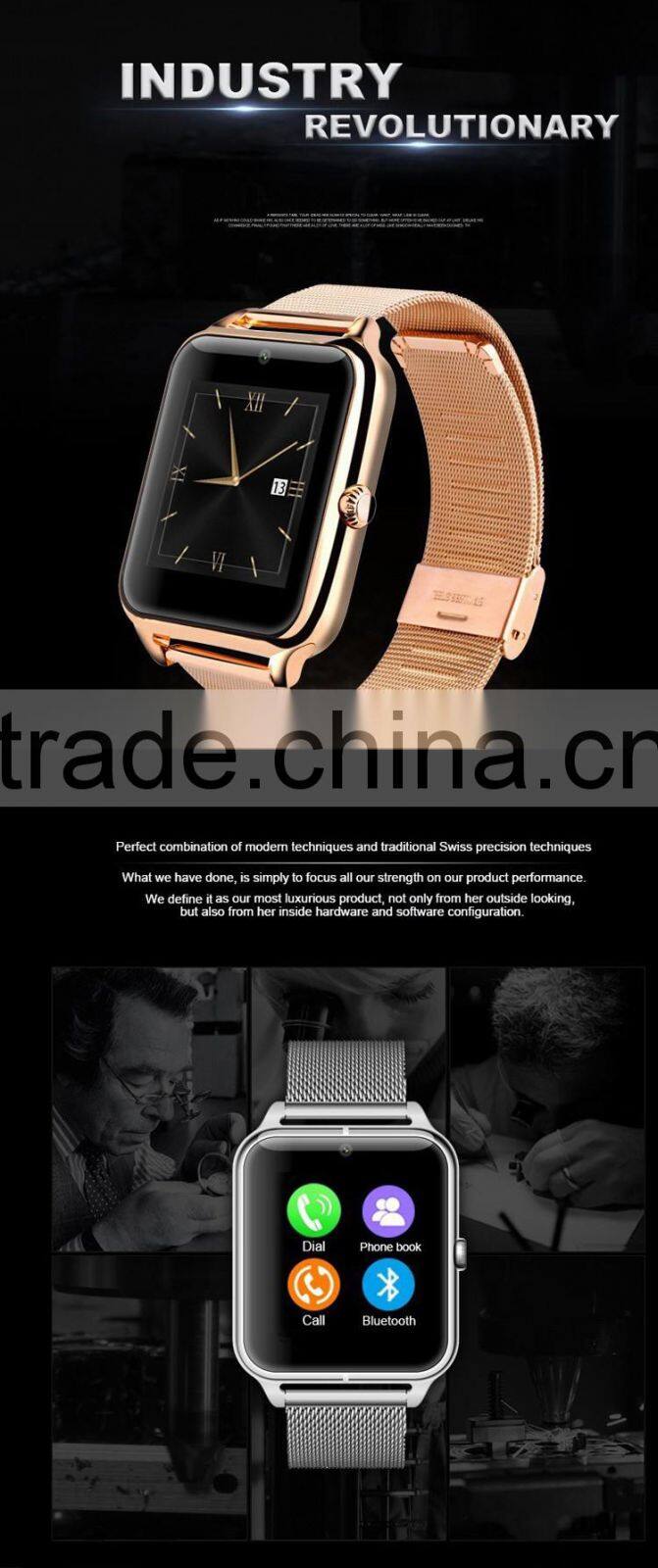 Touch screen gsm android phone calling support smart watch