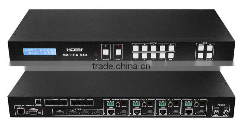 Professional HDBaseT 4x4 HDMI Matrix over CAT5e/6/7