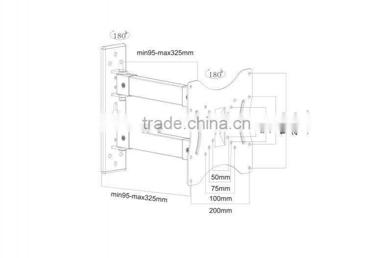 Retractable tv bracket for 17"-42", 180 degrees swivel tv mounting bracket
