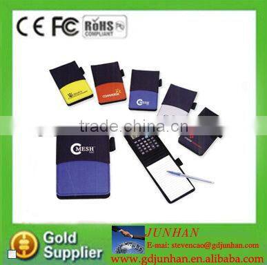 2016 High sale custom leather notebook calculator with pen