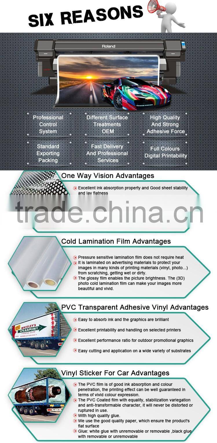 inkjet waterproof matte self adhesive vinyl for cars Common Length 50M /100M Width 0.914/1.07/1.27/1.37/1.52m