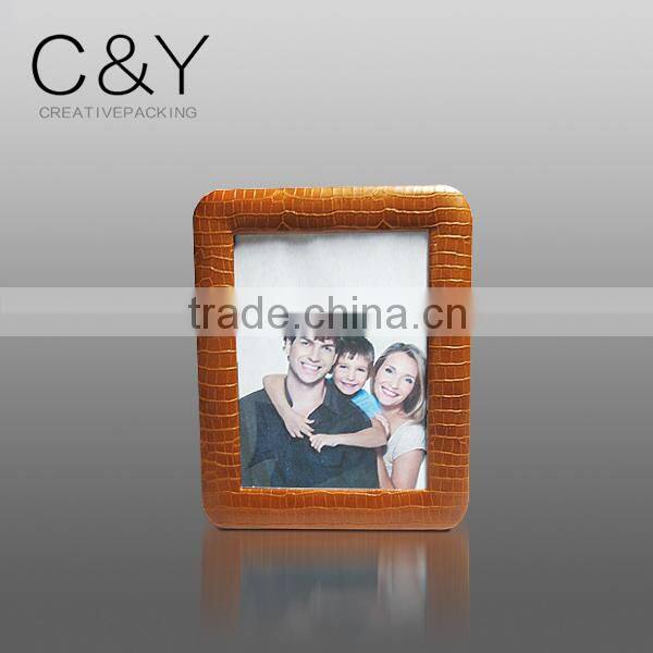 (8x10inch)brown pu leather photo frame