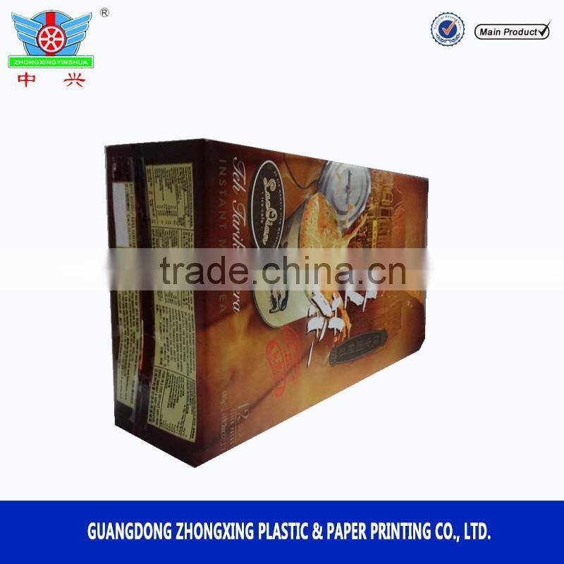 Instant milk tea block bottom pouch/coffee or tea Powder sachets with flat bottom pouch