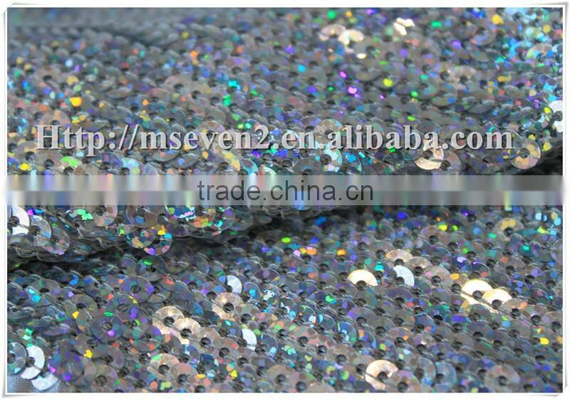 Trendy silver shiny sequins garment textile lace fabrics sequin cloth material fabric