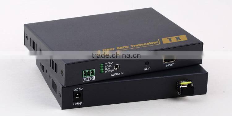 2016 New 1080P 10KM HDMI fiber extender with RS232 & external audio