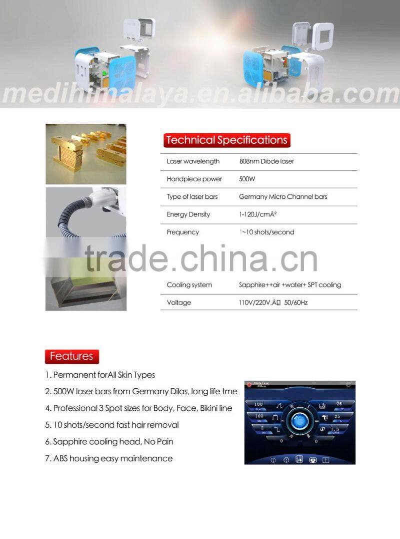 Advanced diode laser hair removal 2016 portable laser machine