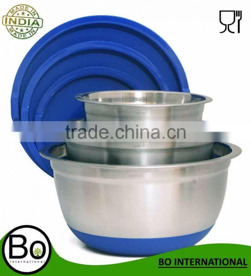 modern metal colored stainless steel unique deep fruit mixing bowl