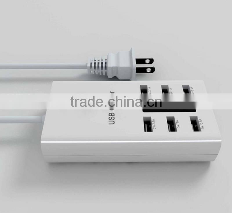 EU UK US plug 5V 6 port usb socket charger