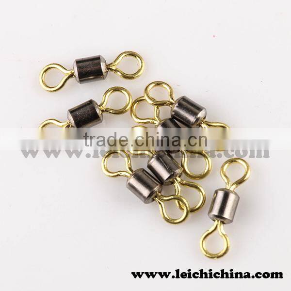 Ball bearing swivel with solid ring welded ring brass fishing swivel