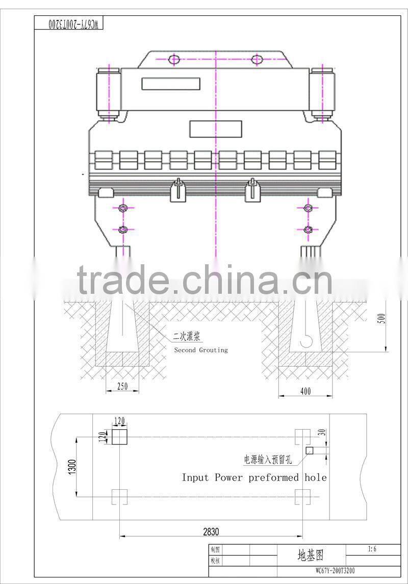 2015 NEW WC67Y-200T3200 hydrulic plate semi-automatic press brake bending machine manufacturer