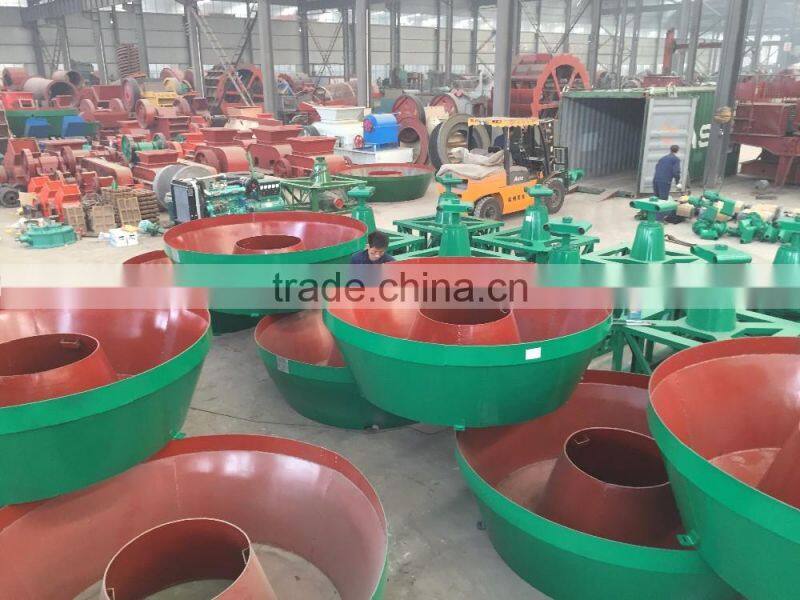 Gold ore wet edge pan mill, low price gold processing line made in China