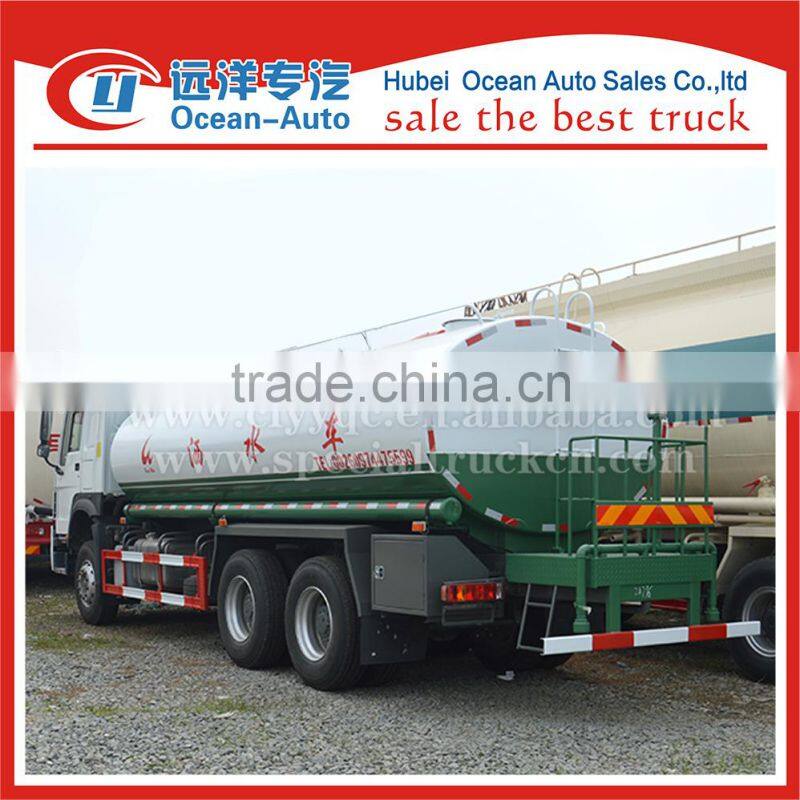 SINOTRUK HOWO 6X4 drive wheel 20000liters tank drinking water truck sale