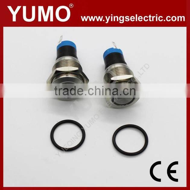 LA16JSF-11E blue push button monetary with lamp stainless steel 12V DC