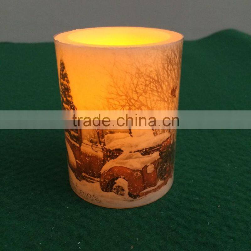 Christmas decor led flameless candles led wax candles for Christams yellow flicking flameless led candle battery operated candle