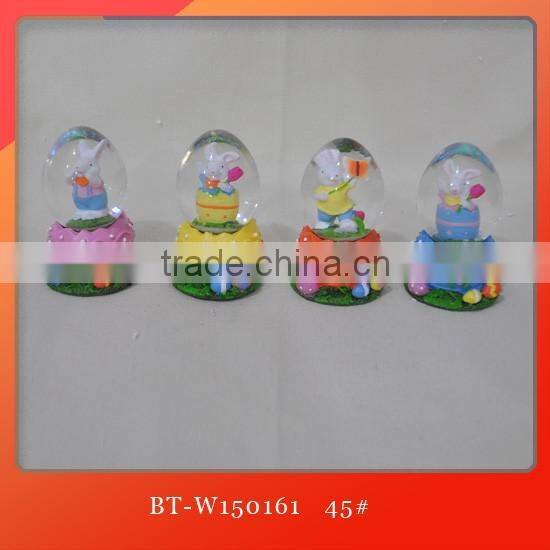 Resin easter snow globe easter bunny water globe crystal snow ball snow globe for easter