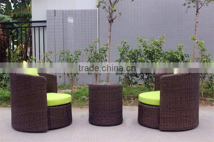 Cylindrical design rattan coffee table set