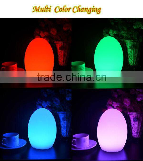 multi color change Egg shape plastic table lamp desk light lamp