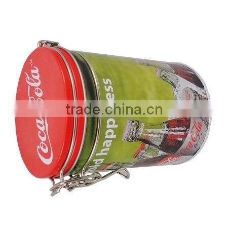 round hinged tin box