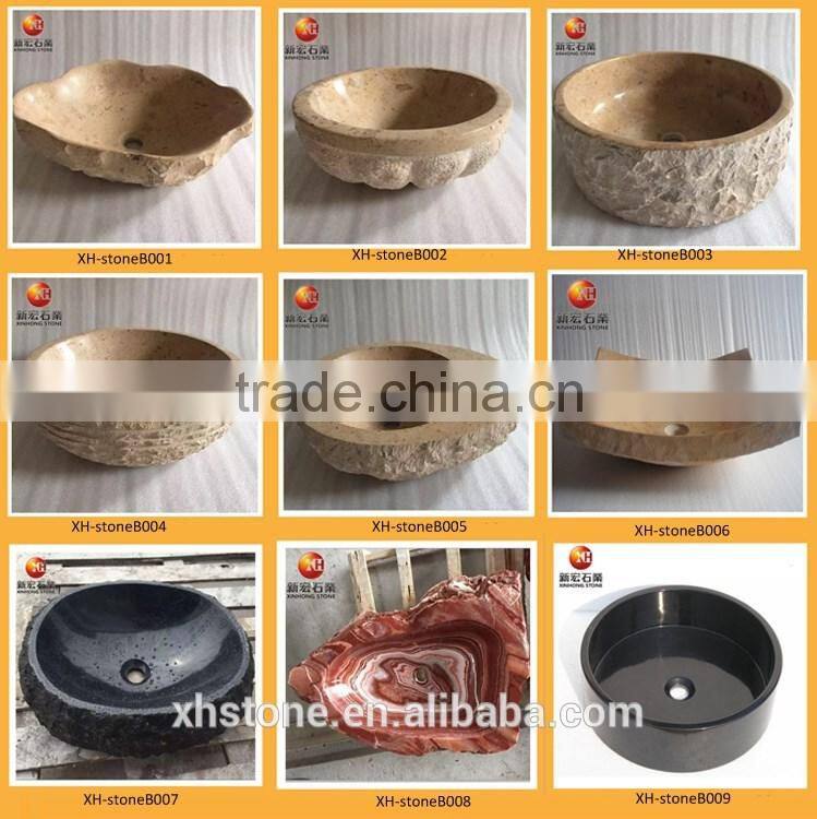 High polished oval shape stone basin for indoor use