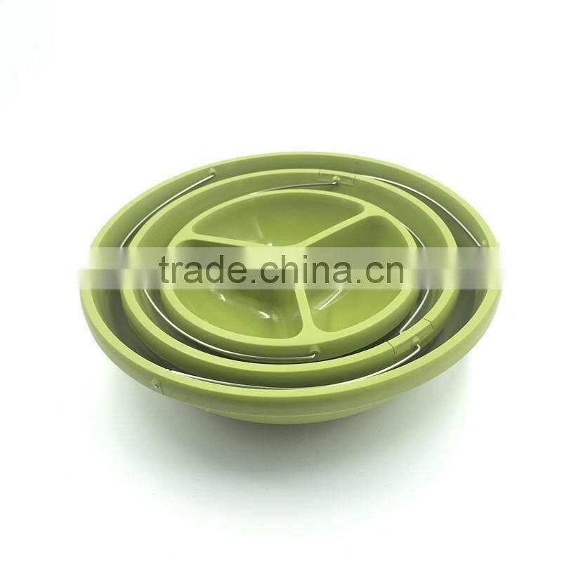 Plastic 3 Tier Fruit Tray, Sushi Divider Plate With Stealth Magnet Parts Fold