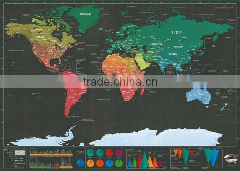 CT-750 Small black mini Map Black Luxury Creative Gifts World Edition map