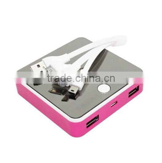 Fashionable square power bank 10400mah mobile phone charger