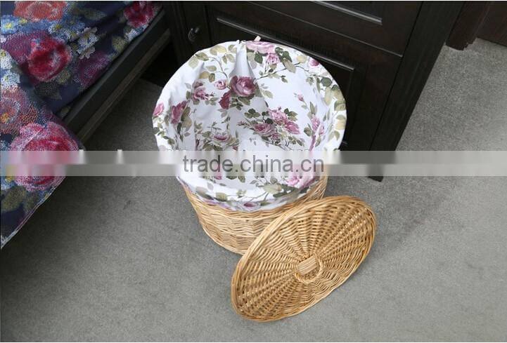 cheap round willow woven laundry hamper