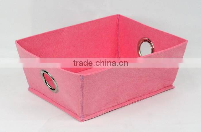 Pink Drawer Organizer Felt Storage Box With Metal Holes