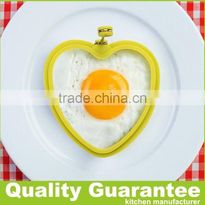 Hot Sale Breakfast Silicone Fried Egg Mold Pancake Egg Ring Heart Flower Shape Funny Kitchen Tool