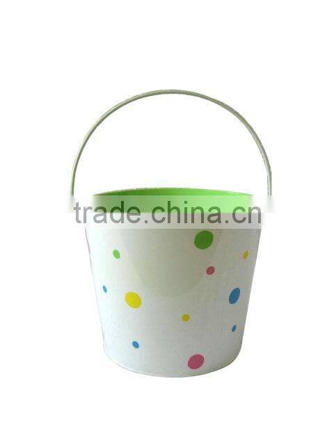 Galvanized Metal Bucket with Handle