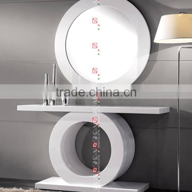 italian design console table with mirror / wooden console table / wooden living room console table E-127