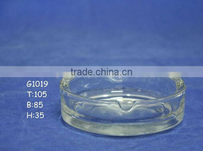 Handblown crystal hand cut glass ashtray