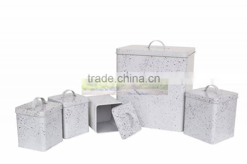 Metal bread bin set of 5 powder coating