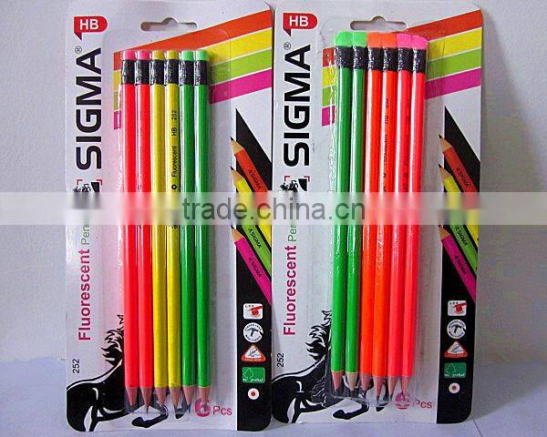 Graphite wood color pencil with eraser