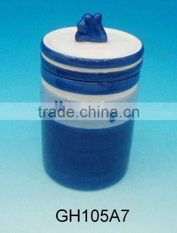 Ceramic Dog jar with Lid