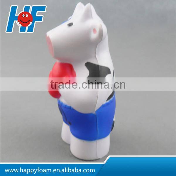 pu promotional gifts boxing cow shape antistress