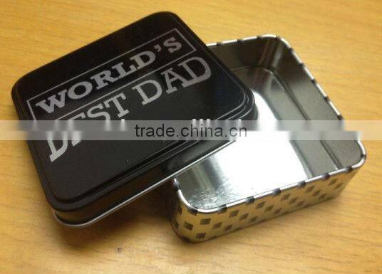 Square Jewelry Case for Father's Day, Metal Gift Tin Case