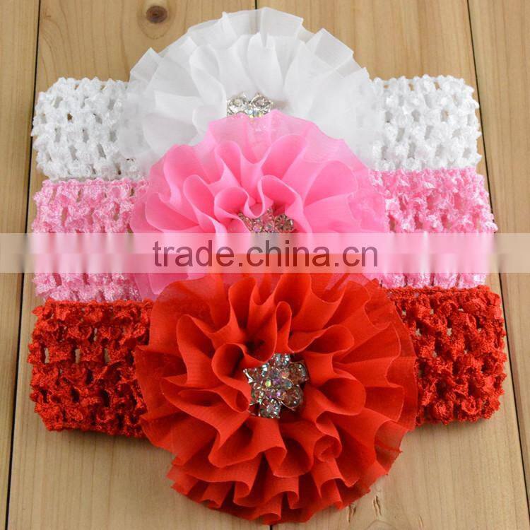 New Fashion Nice Baby Girl Turban Hairband /Lace Flower Baby Elastic Headband/Kids Hair Accessories Flower Lace Headband