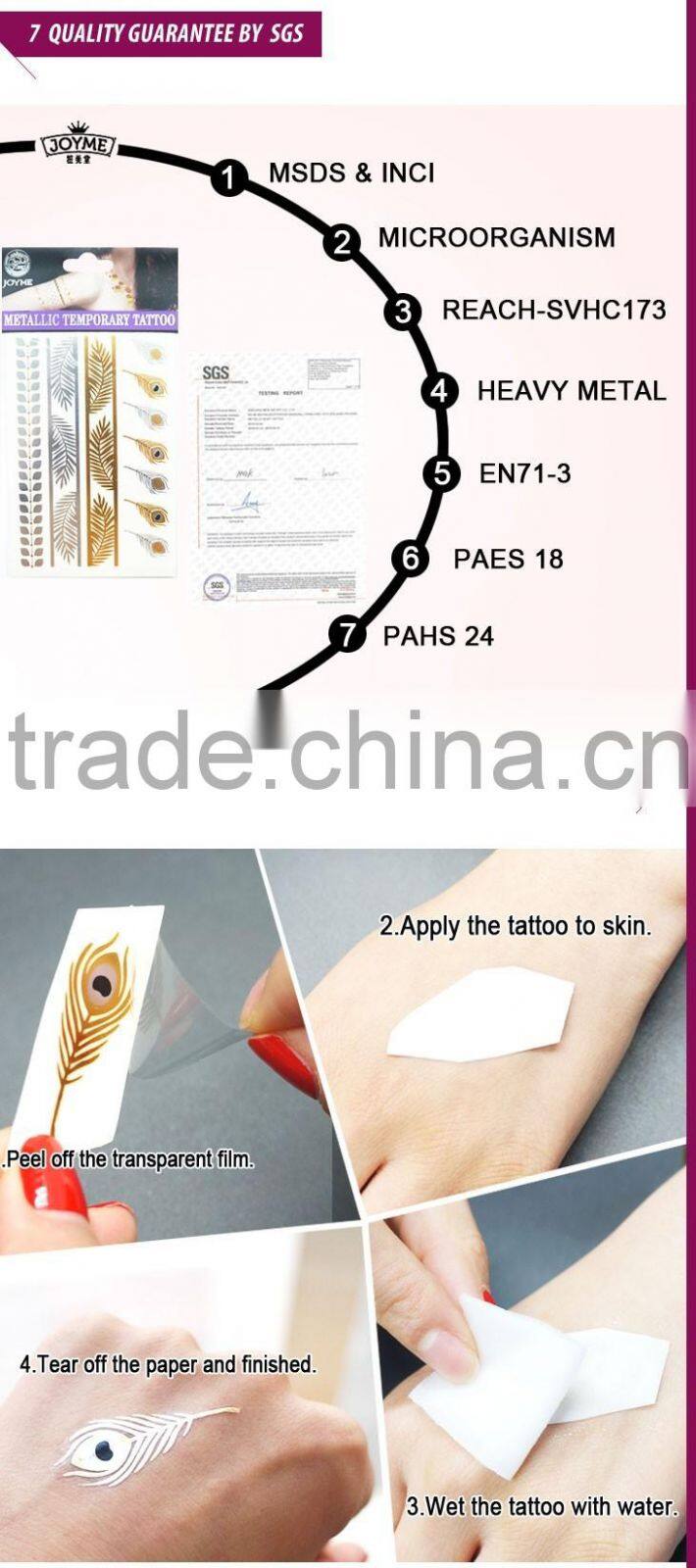 Metallic Gold Choker Temporary Tattoo Body Art Arm Flash Tattoo Stickers