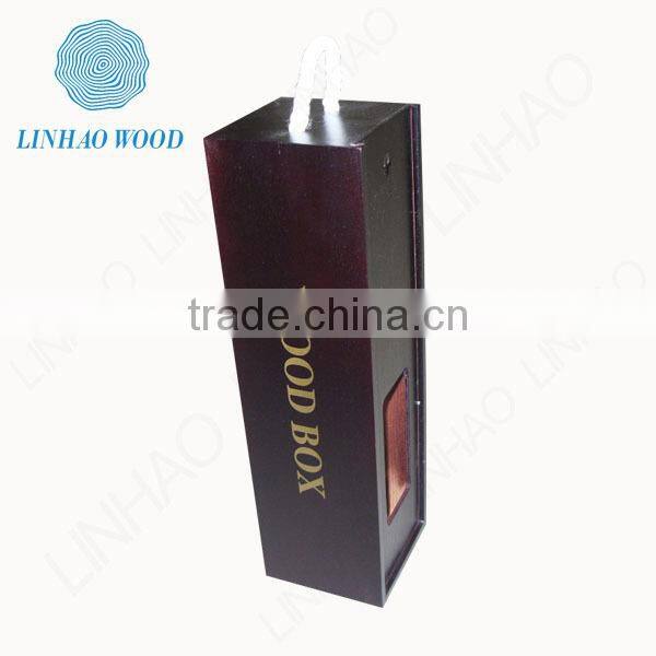 wooden wine bottle carrier case