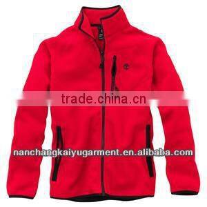 Men's Plain Red Zipper Hoodie Without Hood